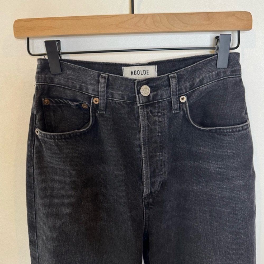 Agolde Black Straight Leg Button up Jeans